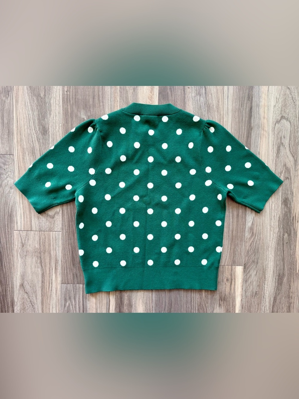 NWT Ann Taylor Fresh Evergreen Polka Dot Sweater Size L - Picture 4 of 5